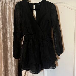 Miss Avenue Black Long Sleeve Mini Dress